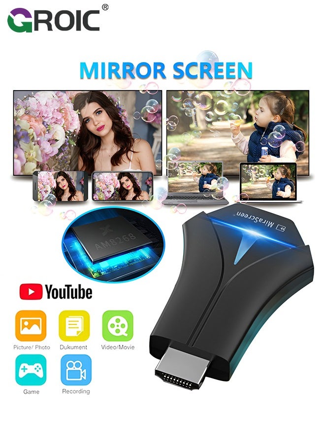 GROIC HDMI Wireless Display Adapter WiFi 1080P Mobile Screen Mirroring Receiver Dongle for iPhone Mac iOS Android to TV Projector Support Miracast Airplay DLNA  - Image 5