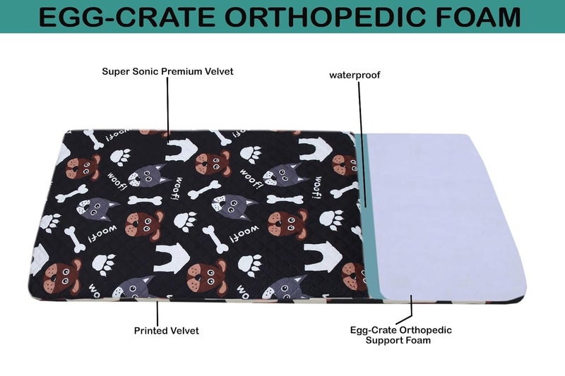 AAZEEM Dog Beds for Large Dogs, Small, Medium and Large Waterproof Dog Bed with Removable Washable Cover & Anti-Slip Bottom | Black Color | 24 X 32 Inches | - Image 4