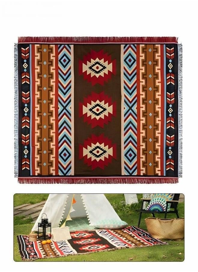 VRCOW Beach Blanket ,Multi Use Outdoor Camping Mat, Picnic Blanket, Exercise Stretching Mat,Boho-Chic Windproof Blanket,Camping Supplies  - Image 1