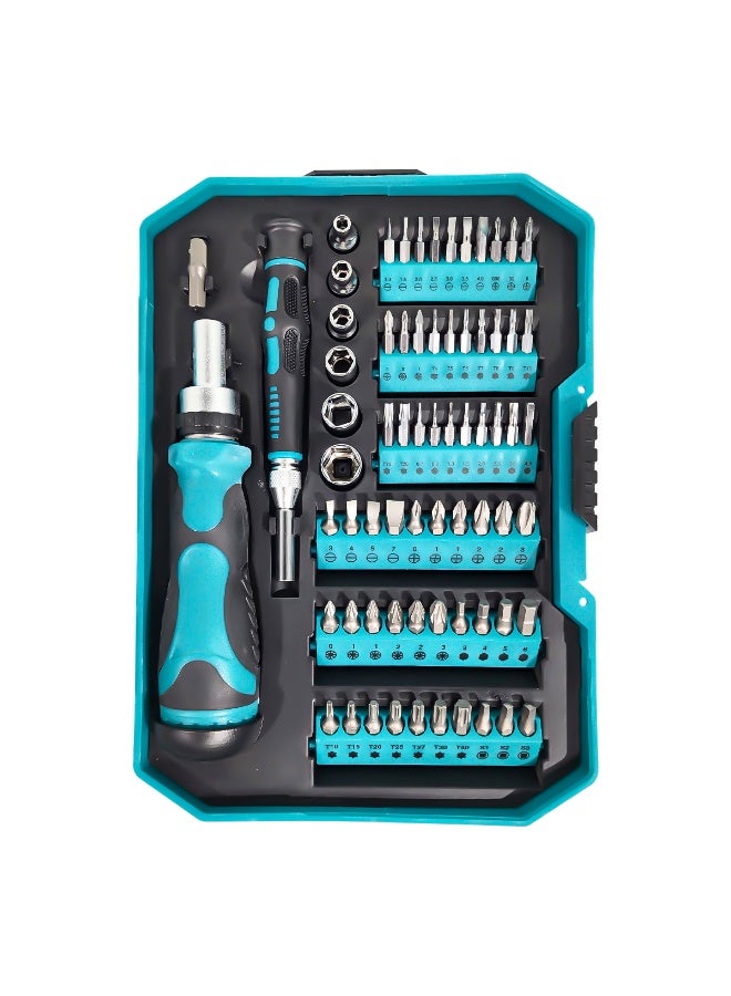هيتكس مجموعة رؤوس مفكات براغي بسقاطة مكونة من 69 قطعة - رؤوس مغناطيسية، فولاذ كروم فاناديوم، مقبض مريح - مجموعة أدوات دقيقة للمنزل والمكتب ومشاريع الأعمال اليدوية - Image 1