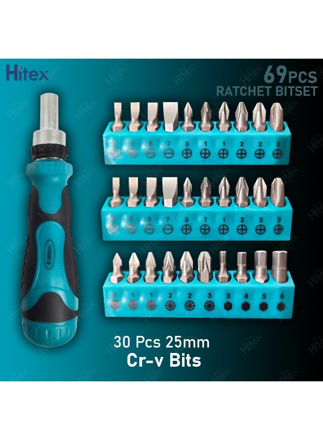 هيتكس مجموعة رؤوس مفكات براغي بسقاطة مكونة من 69 قطعة - رؤوس مغناطيسية، فولاذ كروم فاناديوم، مقبض مريح - مجموعة أدوات دقيقة للمنزل والمكتب ومشاريع الأعمال اليدوية - Image 4