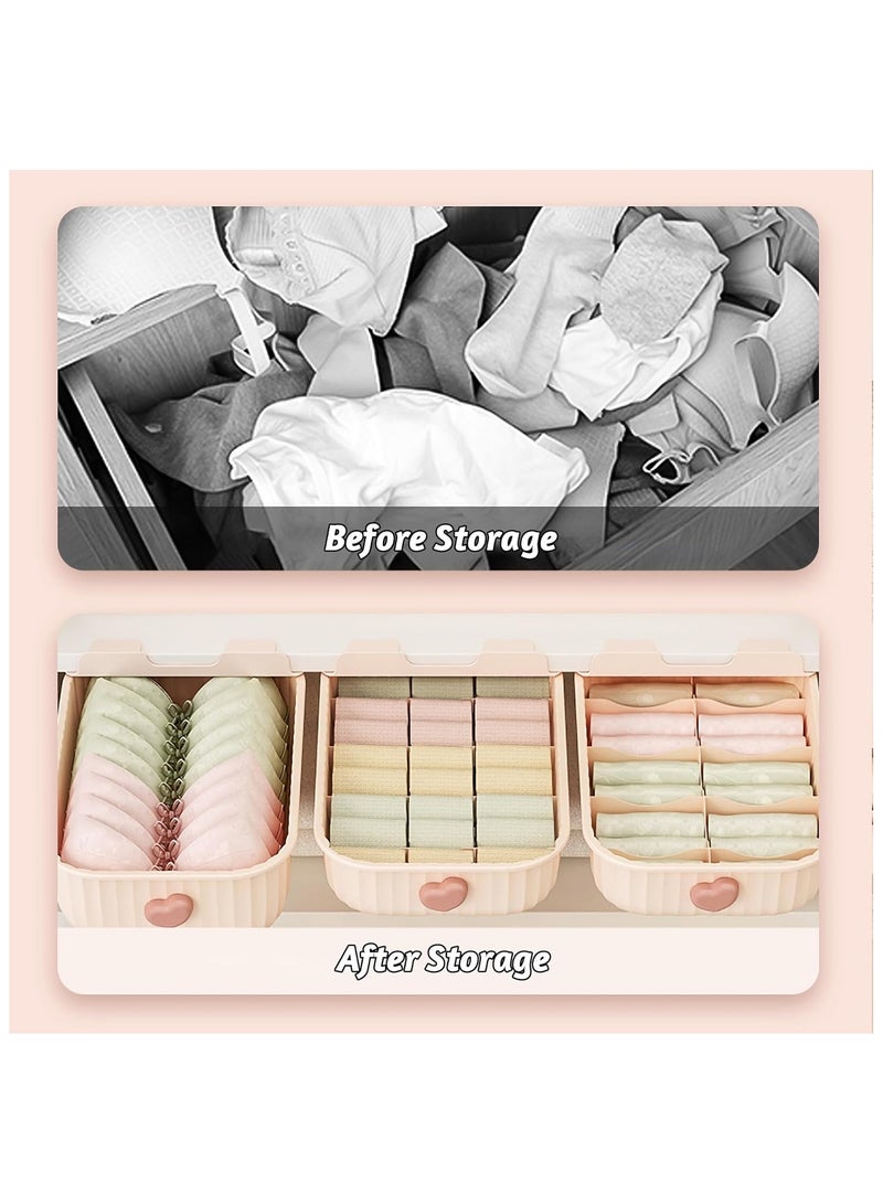 NANAO منظم أدراج بلاستيكي لتخزين الخزائن - صندوق تقسيم للملابس الداخلية، حمالات الصدر، الجوارب، والملابس - مثالي للخزانة، المطبخ، المكتب، والحمام - 31x25x8 سم، وردي - Image 5