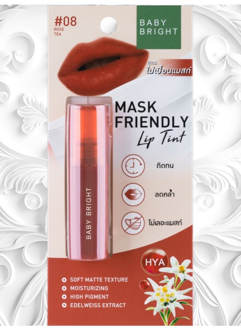 Baby Bright Mask Friendly Lip Tint Rose Tea 08  - Image 3