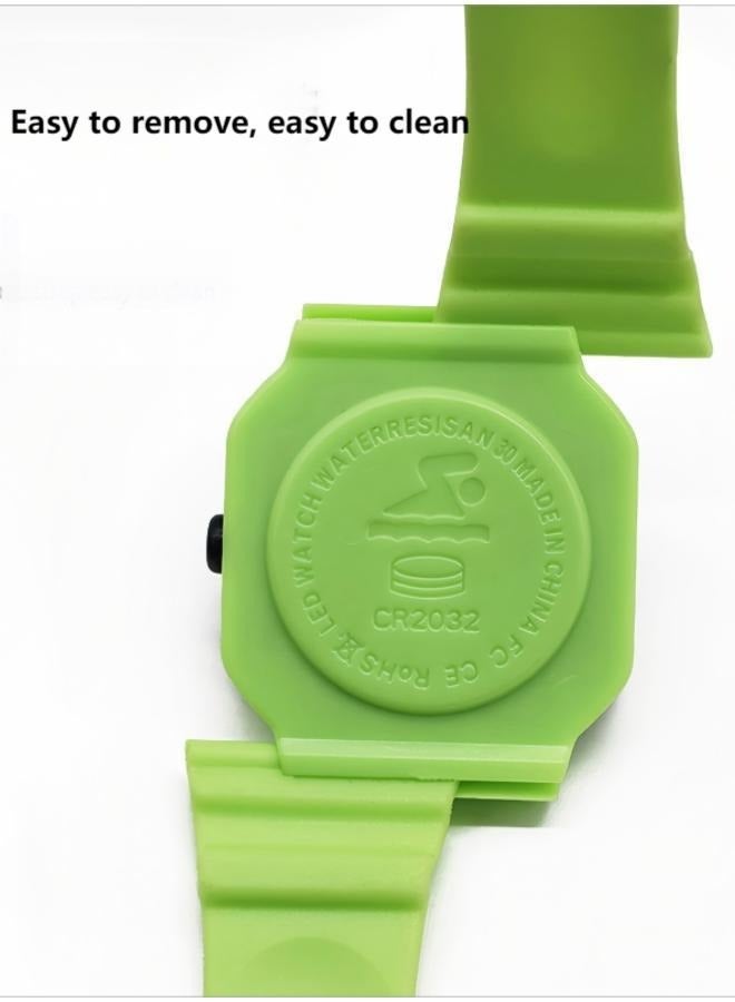 دي تي جي بي ساعة رائد فضاء أنيقة وبسيطة مع شاشة رقمية مربعة - مزيج من التكنولوجيا والموضة للطلاب وعشاق الرياضة (4 قطع) - Image 4