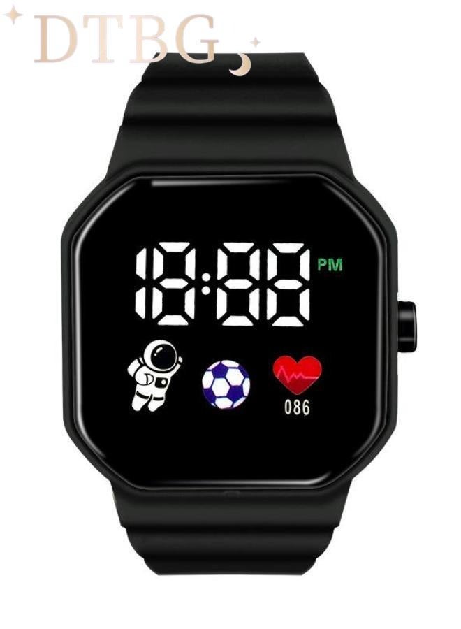 دي تي جي بي ساعة رائد فضاء أنيقة وبسيطة مع شاشة رقمية مربعة - مزيج من التكنولوجيا والموضة للطلاب وعشاق الرياضة (4 قطع) - Image 5