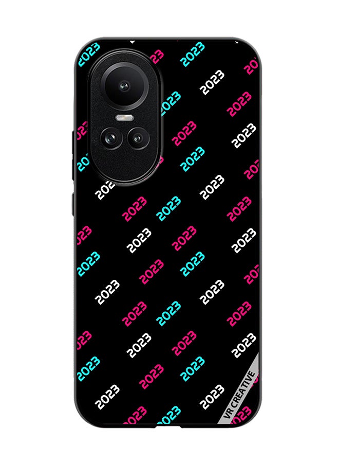 VR CREATIVE Protective Case Cover For Oppo Reno 10 Pro Creative Concept Of 2023 Happy New Year Design Multicolour