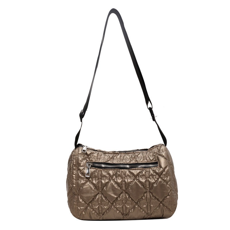 New Style Handbag Women'S Bag Korean Embroidered Rhombus Shoulder Messenger Bag Fashion Joker Small Square Bag