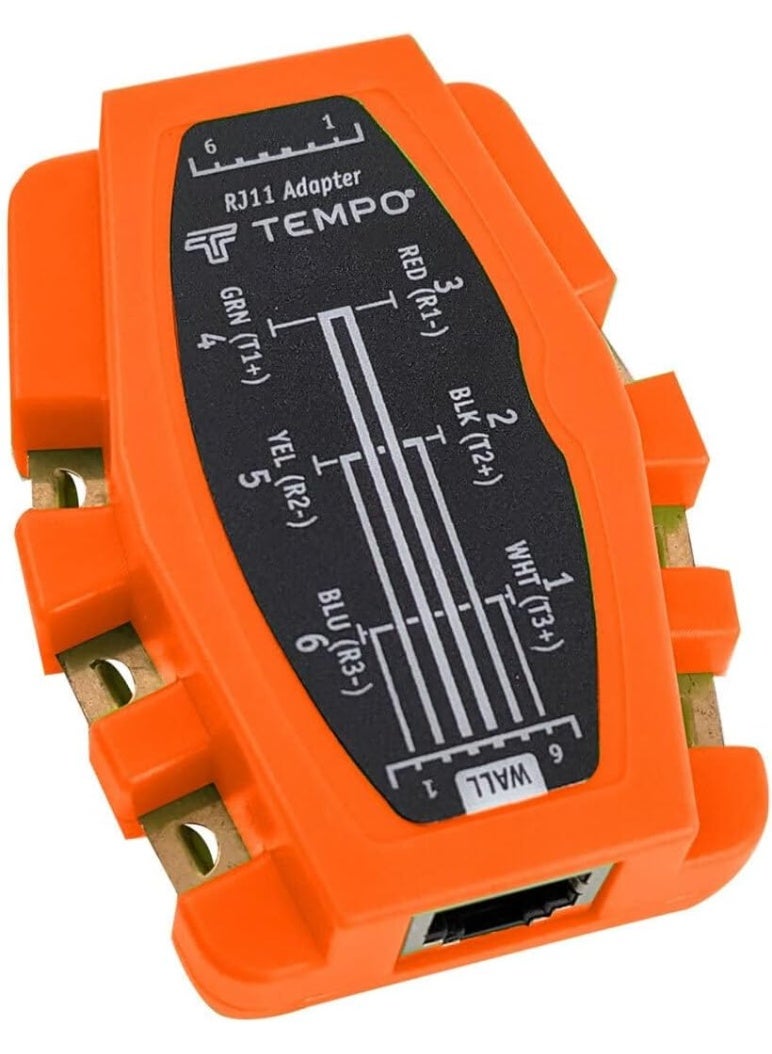 TEMPO PA1903 RJ11 Modular Adapter 6 Way - Snagless Plugs, Belt Clip, Notched Copper Contacts  - Image 3