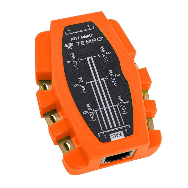 Paladin Tools PA1903 RJ11 Modular Adapter 6 Way | Snagless Plugs, Belt Clip, Notched Copper Contacts - Image 3