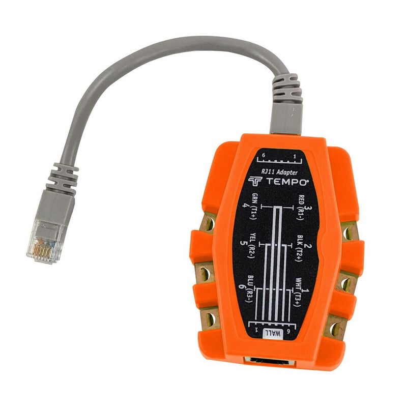 Paladin Tools PA1903 RJ11 Modular Adapter 6 Way | Snagless Plugs, Belt Clip, Notched Copper Contacts - Image 2