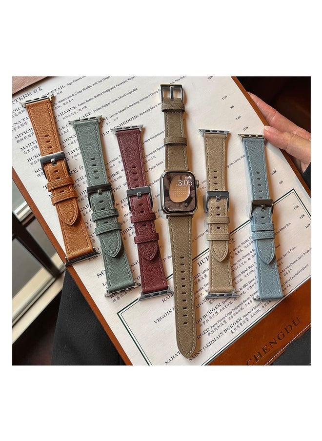 MoreanBelt - Moran Leather Bands Compatible with Apple Watch Band 49mm 45mm 44mm 42mm 41mm 40mm 38mm, Top Grain Leather Sheepskin Strap Thin Wristband for iWatch Ultra Series 8 7 6 5 4 3 2 1 SE/SE 2 - Image 1