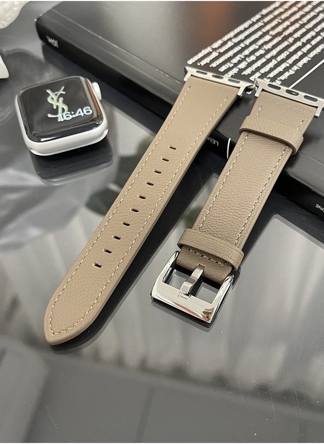 MoreanBelt - Moran Leather Bands Compatible with Apple Watch Band 49mm 45mm 44mm 42mm 41mm 40mm 38mm, Top Grain Leather Sheepskin Strap Thin Wristband for iWatch Ultra Series 8 7 6 5 4 3 2 1 SE/SE 2 - Image 1