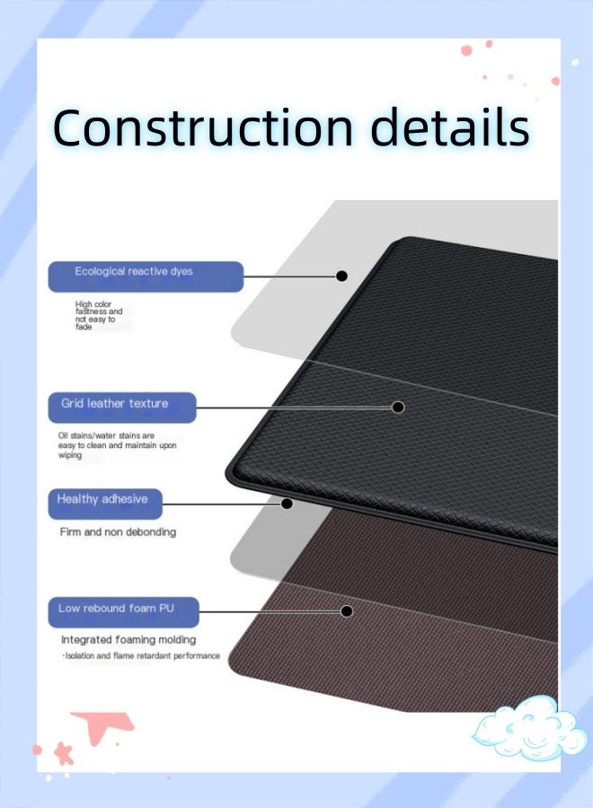 Kitchen Floor Mats，Ergonomic Comfort Leather With Rubber Sole Kitchen Standing Foam Mat ，Anti-Fatigue Kitchen Mat，Anti-Slip And Waterproof Pvc Household Office Sink - Image 3