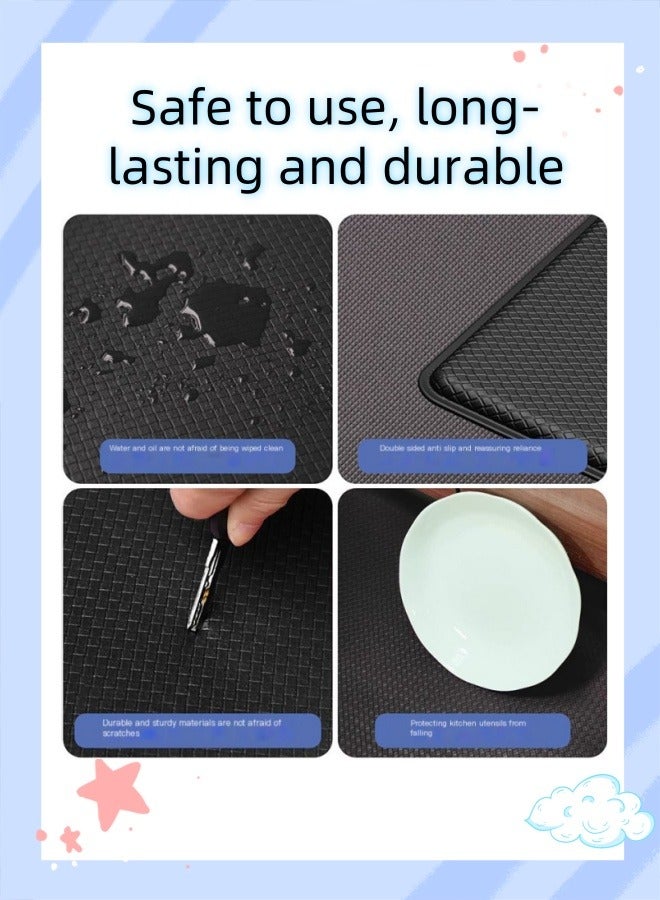 Kitchen Floor Mats，Ergonomic Comfort Leather With Rubber Sole Kitchen Standing Foam Mat ，Anti-Fatigue Kitchen Mat，Anti-Slip And Waterproof Pvc Household Office Sink - Image 5