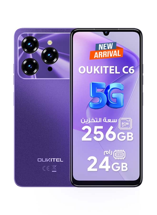 Oukitel C6 Dual SIM Purple 8+16GB RAM 256GB 5G - Middle East Version - Image 1