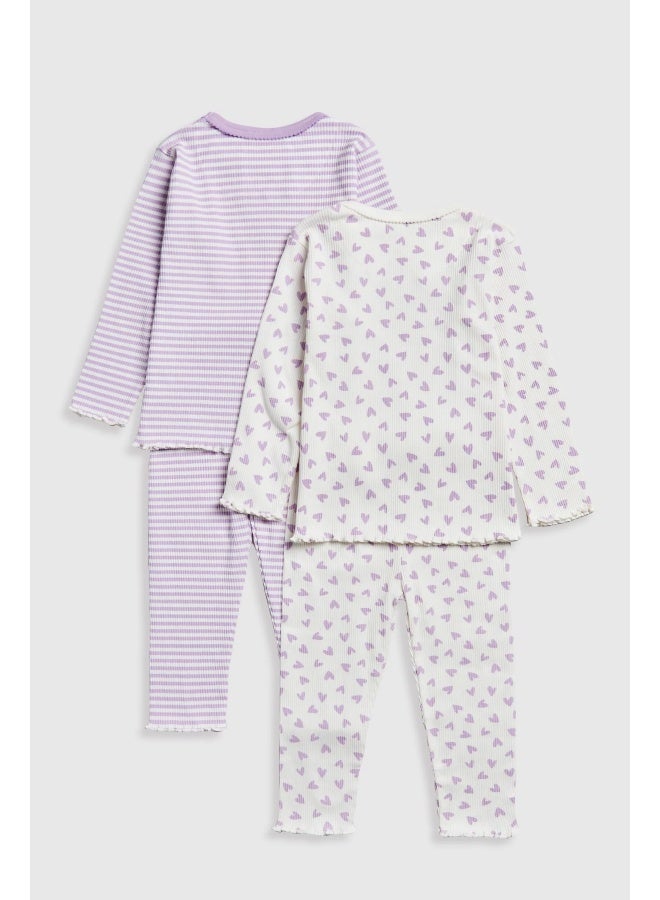 mothercare بيجامات مضلعة - عبوة من قطعتين - Image 1