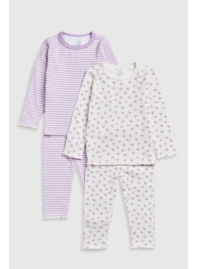 mothercare بيجامات مضلعة - عبوة من قطعتين - Image 2