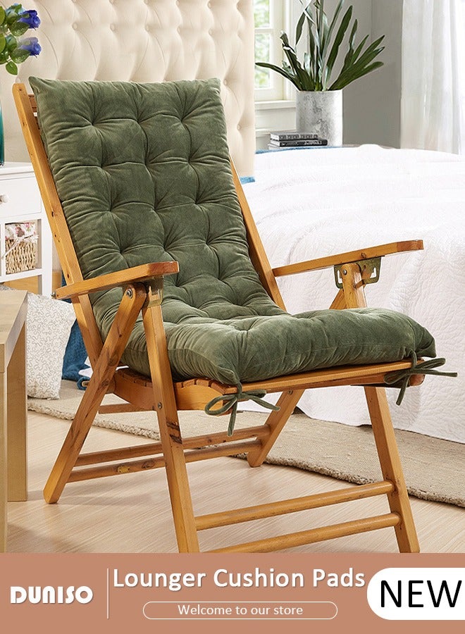 DUNISO Lounger Cushion Pads, Rocking Chair Cushion with Ties,Rattan Chair Cushion, Premium Plush PP Cotton Pads Non Skid Slip Backed Set of Upper and Lower,Portable Garden Patio Thick Padded Bed Seat Cover For Travel Holiday - Image 1