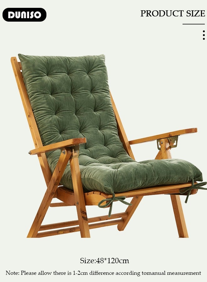 DUNISO Lounger Cushion Pads, Rocking Chair Cushion with Ties,Rattan Chair Cushion, Premium Plush PP Cotton Pads Non Skid Slip Backed Set of Upper and Lower,Portable Garden Patio Thick Padded Bed Seat Cover For Travel Holiday - Image 4