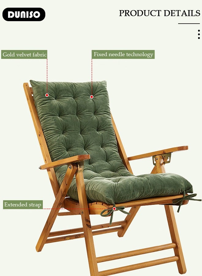 DUNISO Lounger Cushion Pads, Rocking Chair Cushion with Ties,Rattan Chair Cushion, Premium Plush PP Cotton Pads Non Skid Slip Backed Set of Upper and Lower,Portable Garden Patio Thick Padded Bed Seat Cover For Travel Holiday - Image 3