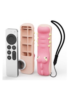 SYOSI Remote Silicone Case Compatible with for Apple TV Siri Remote 2nd Gen 2022, Apple TV 4K 2021 and Apple AirTag Non-Slip Shockproof Apple TV Remote Protective Cover Drop Protection