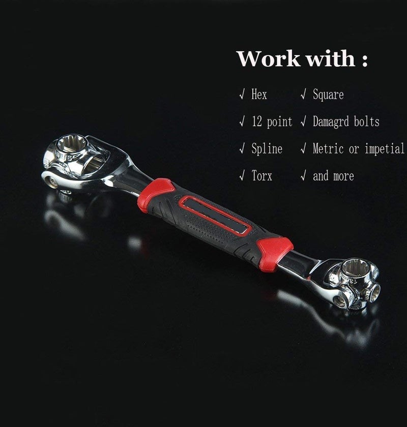 HARIHOME HARIHOME 48 in 1 Socket Wrench Multifunction Universal Tool with Spline Bolts 360 Degree Revolving Spanner  - Image 2