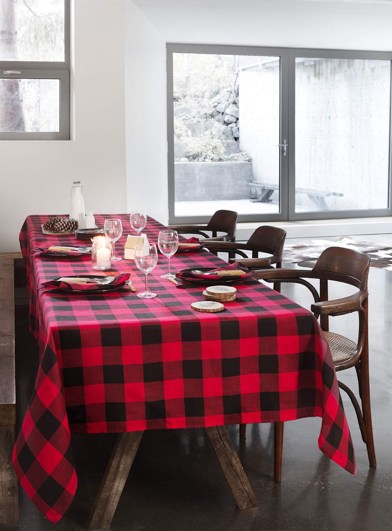 Airwill Branded, 100% Cotton Christmas Color Handloom Checks Weaved Designed Table Cloth 60x90 inches, for Big Size Rectangle Table Cloth. - Image 4