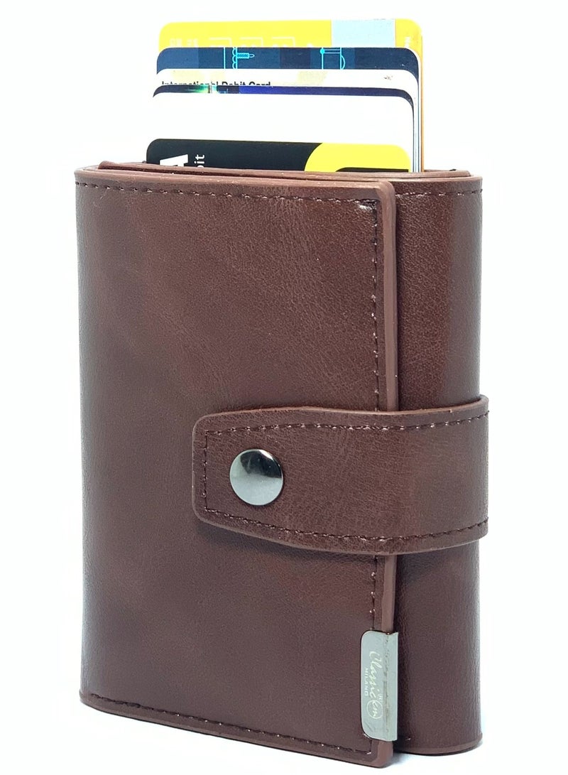 كلاسيك ميلانو محفظة كلاسيك ميلانو بحماية RFID للرجال والنساء - حامل بطاقات أوتوماتيكي بتصميم بوب أب - محفظة بطاقات آمنة ومدمجة للرجال - محفظة أنيقة للرجال والنساء  - Image 5