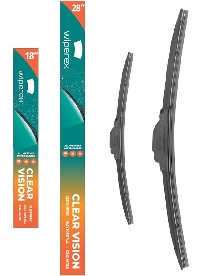 ويبيركس WiperEX 28" + 18" Wiper Blades – Silent, Streak-Free, Anti-Lift, Durable Natural Rubber Pair (Pack of 2) - Image 1