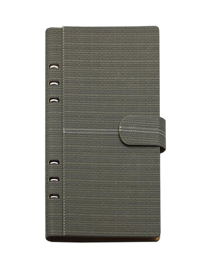 Viva LEGEND B5 Ring Binder Notebook, Thermo PU Cover, 80 GSM Cream Paper, 200 Ruled Pages, Magnetic Loop Closure, 6-Ring Refillable, 23.5x17.8 cm (GREY) - Image 1