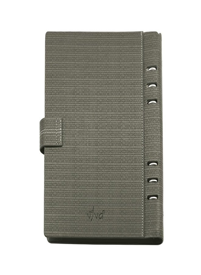 Viva LEGEND B5 Ring Binder Notebook, Thermo PU Cover, 80 GSM Cream Paper, 200 Ruled Pages, Magnetic Loop Closure, 6-Ring Refillable, 23.5x17.8 cm (GREY) - Image 5