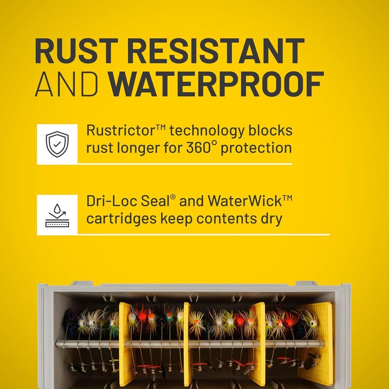 PLANO EDGE Premium Spinnerbait Tackle Utility Box, Clear and Yellow, Rust-Resistant Storage, Waterproof Tackle Tray Organizer for Buzz Baits, Swimbaits, and Crankbaits - Image 4