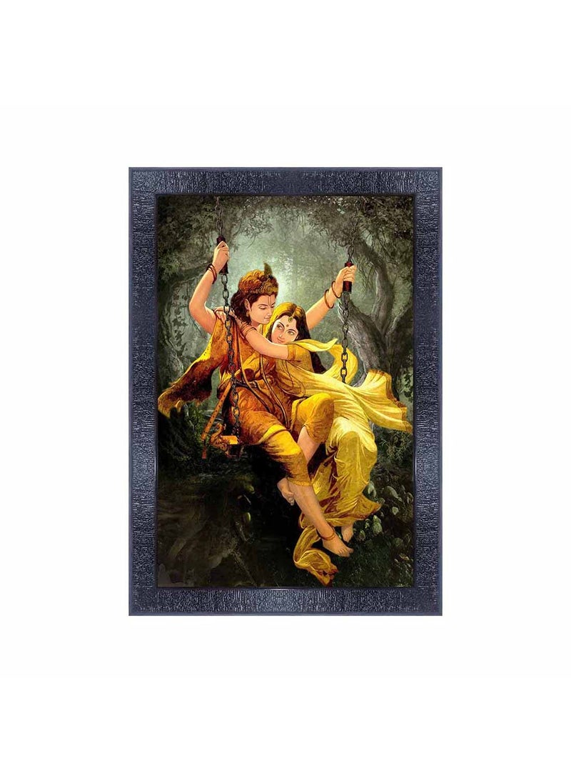 PNF - pnf Poster And Frames Radha Krishna Framed Wall Painting | For Living, Pooja Room | Home Decoration Item | Best Gifting Option (10 * 14inch,Multicolour,Synthetic) 7284 - Image 1