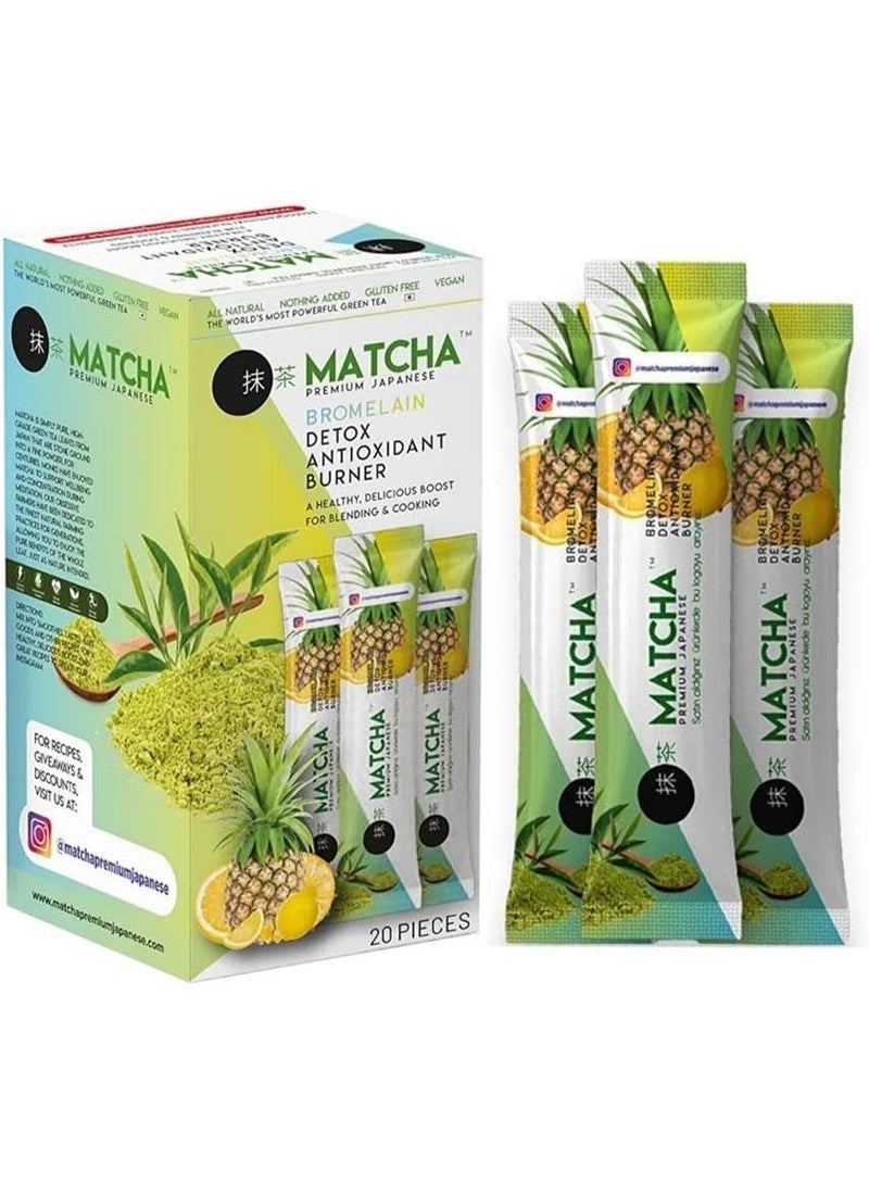 MATCHA Premium Japanese Matcha Green Tea with Bromelain – 20 Sachets x 2 Packs | Natural Antioxidant Daily Drink - Image 4