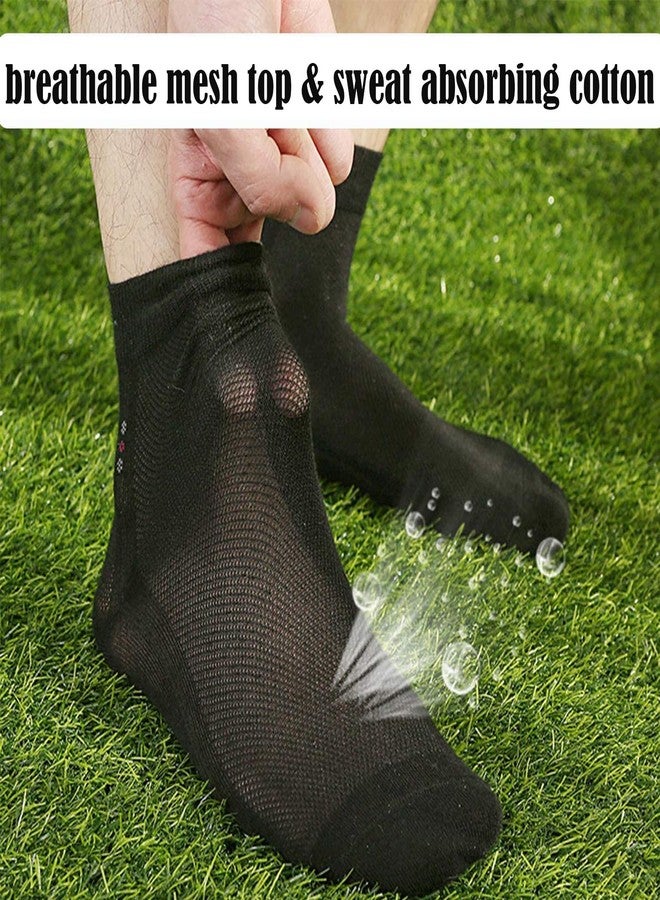 Cityelf 12 Pack Thin Cotton Mesh Socks for Men Breathable Summer Dress Socks Dry Fit Casual Daily Wear Liner Footwear - Image 2