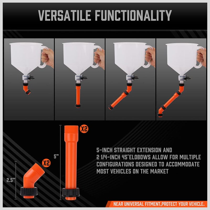 HORUSDY No-Spill Coolant Funnel Kit, Spill Proof Funnel Bleeder with Adapters. Universal Fitment - Image 3