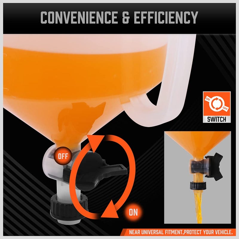 HORUSDY No-Spill Coolant Funnel Kit, Spill Proof Funnel Bleeder with Adapters. Universal Fitment - Image 4