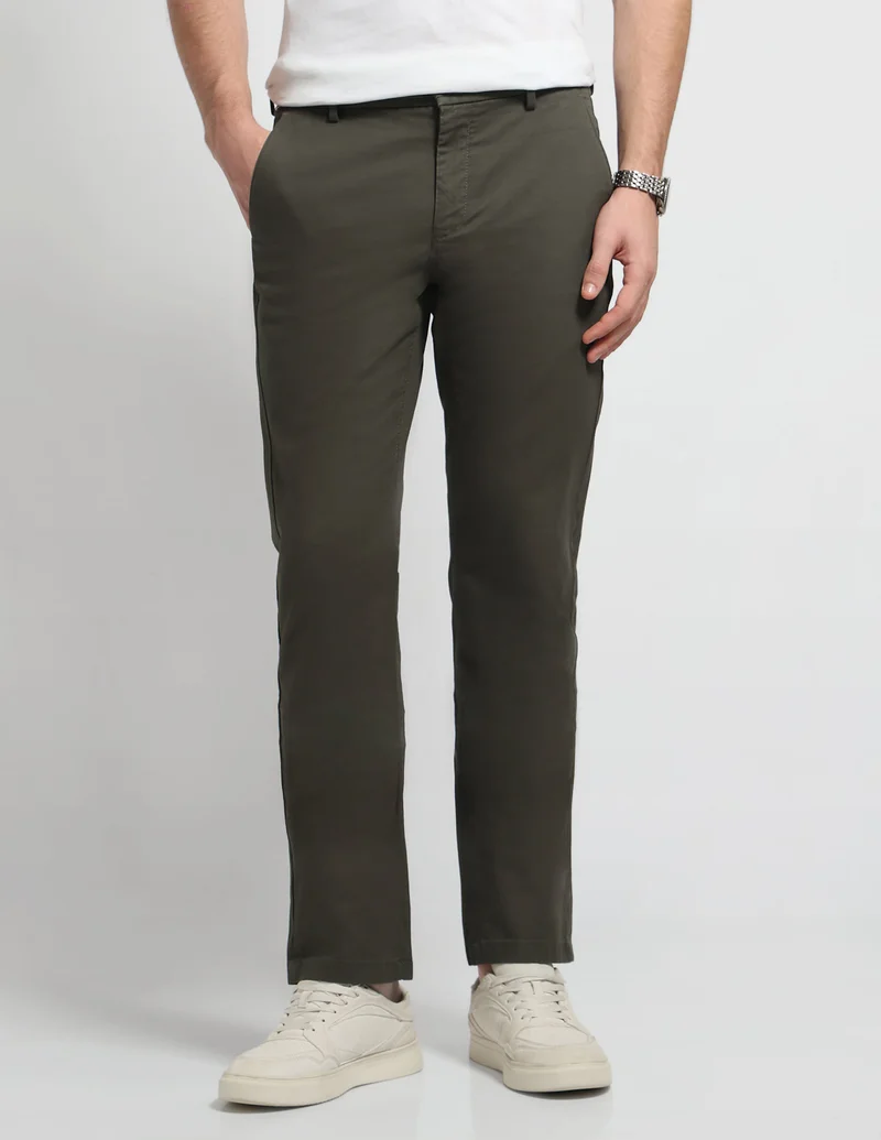 Arrow Hudson Regular Fit Solid Trousers