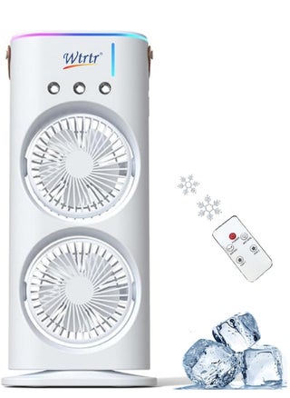 Wtrtr Portable AIR Conditioner,USB Rechargeable with Remote control,280ml Water Tank with 7 Colors Light,Air Cooler, table fan with Mist Humidifier, Desk Fan,WTR-88 - pzsku/Z64904C0DADE9884FC58BZ/45/_/1730707101/3a87f084-3bb0-405a-935a-44af9d79c05d
