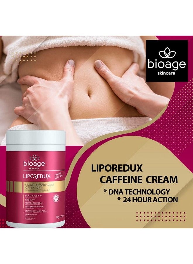 Bioage Skincare Solutions - Bioage Liporedux Massage Caffeine Cream 24Hrs (35 Oz) Anti Cellulite Measurements Reduction And Intense Sliding - Image 1