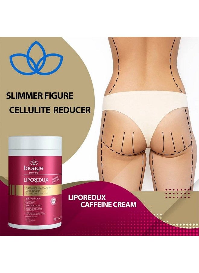 Bioage Skincare Solutions - Bioage Liporedux Massage Caffeine Cream 24Hrs (35 Oz) Anti Cellulite Measurements Reduction And Intense Sliding - Image 1