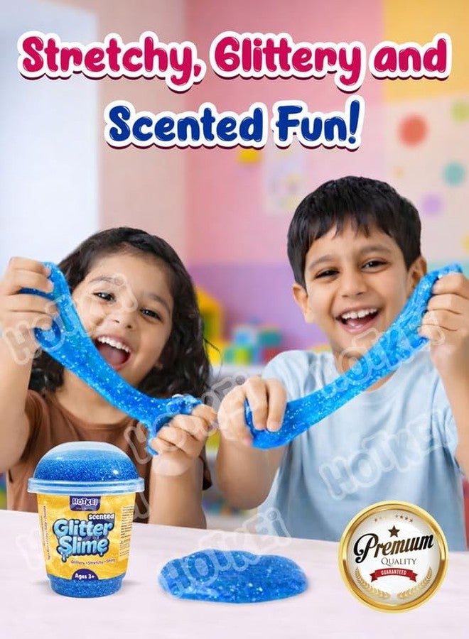 HOTKEI Blue Glitter Slime for Kids 3 to 10 Years Super Stretchy, Soft & Smooth Premium Shiny Slime Non-Toxic Sparkle Fun Slimy Toy Birthday & Return Gift for Kids Boys and Girls - Image 2
