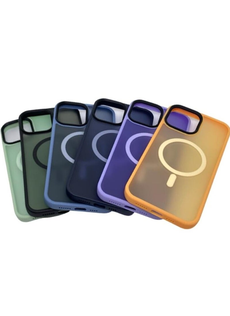 Generic - Iphone 13 ProMax Magsafe Case Transparent Magnetic Wireless Charging Compatible Clear Cover with Silicone Shockproof Edges Purple - Image 1