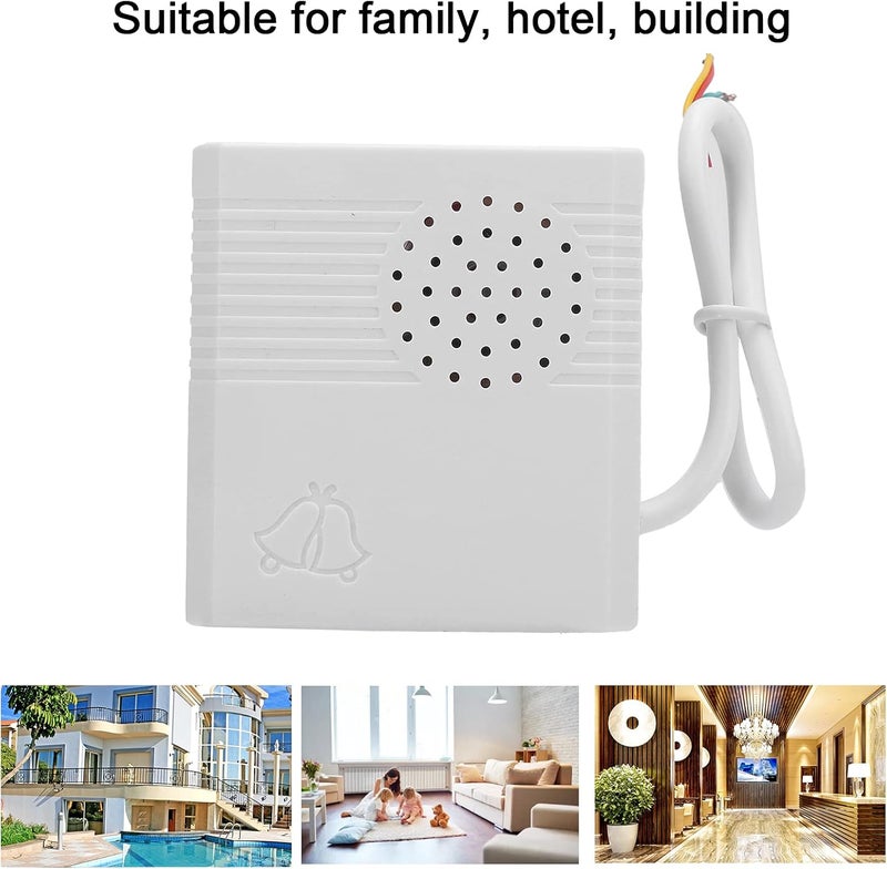 comfrt DC 12V Wired Doorbell, 4 Core Wire Doorbell Kit, Wall Hanging Push Bell, Transformer, Cable and Clips, High‑quality Shell, Easy to Install, Access Control System for Hotel Home Building - Image 4