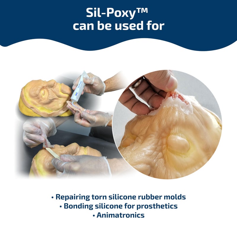 Smooth-On SIL-Poxyâ„¢ Silicone Rubber Adhesive - 3 Ounce Tube - Image 4