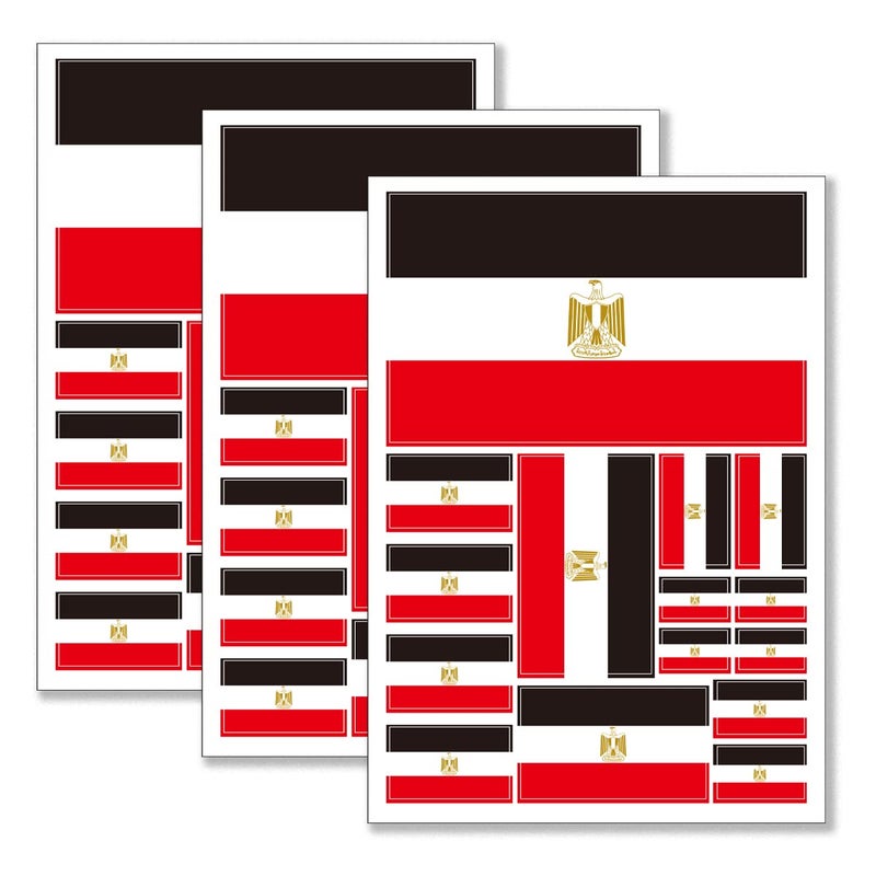 QQSD Egypt Flag Sticker Egyptian Decal in Multiple Sizes 3 Pack 117 x 83 Inches - Image 3