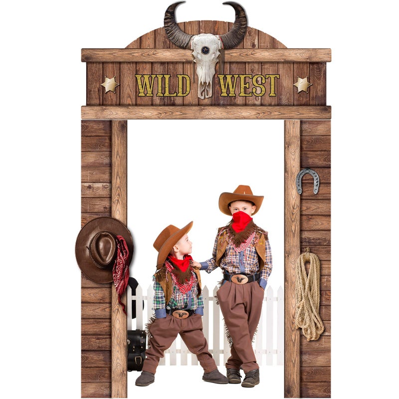 Chunnin West Cowboy Party Door Decoration Wild West Party Decoration Cowboy Door Banner Hanging Supplies Western Themed Saloon Banner for Western Rustic Bar Photo Booth Props Favor - Image 5