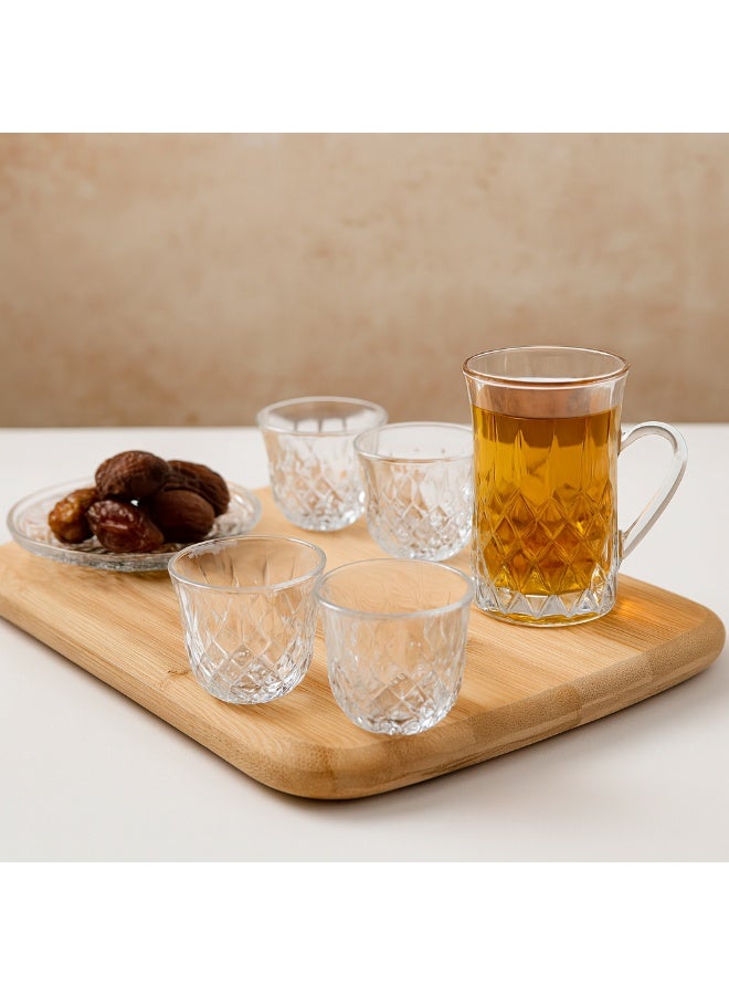 Dania Saudi tea and coffee set made of pure glass, consisting of 6 tea cups + 6 tea saucers + 6 Saudi coffee cups - Image 2