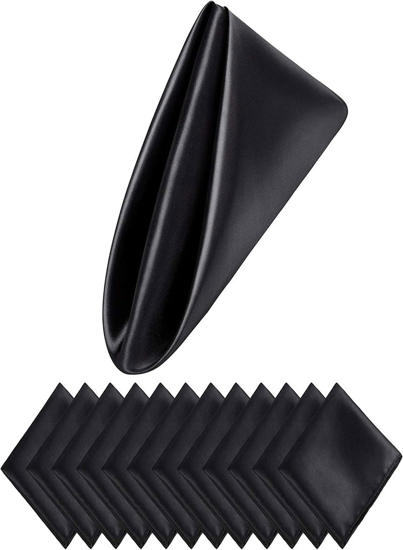 Excefore Satin Napkins Square Table Napkins 10Pcs 17x17" Soft Dinner Napkins Elegant Silk Napkins for Dinner Wedding Parties Soft Smooth Fabric Washable Napkins for Parties Weddings Dinners - Image 1