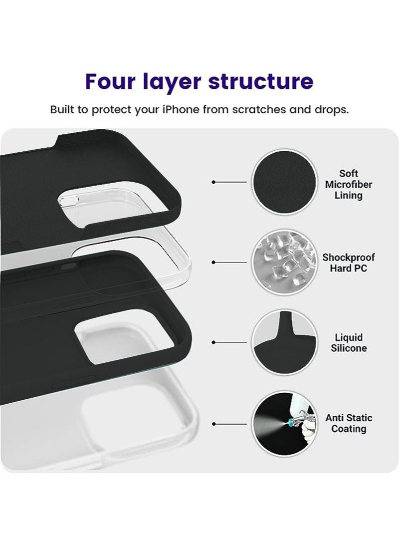 iPhone 15 Pro Max Mobile Case Cover with Soft Liquid Silicone Protection Anti-Scratch Shockproof Accessories Slim Protective Back Cover with Comfortable Hold Touch Feeling and Anti-fingerprint - Image 2